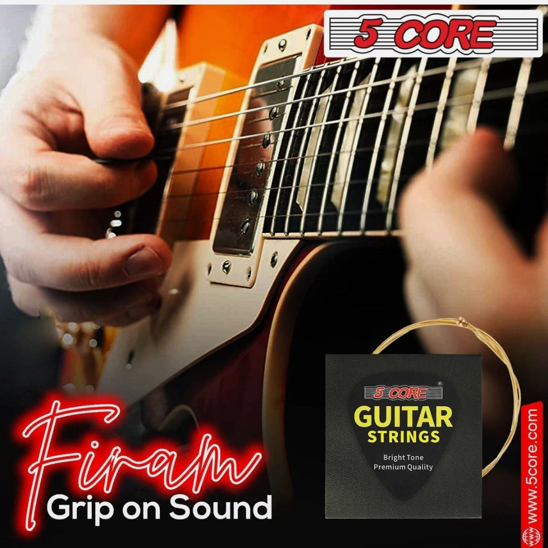 *5 Core Acoustic Guitar Strings Brass Heavy Duty Extra Light (.010–.048) High Carbon Steel Core Bright & Powerful Tone 6 String Set for All Acoustic Guitars - GS AC MindFreakArtistry