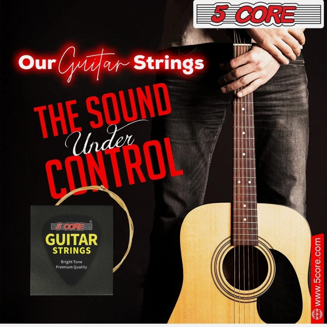*5 Core Acoustic Guitar Strings Brass Heavy Duty Extra Light (.010–.048) High Carbon Steel Core Bright & Powerful Tone 6 String Set for All Acoustic Guitars - GS AC MindFreakArtistry