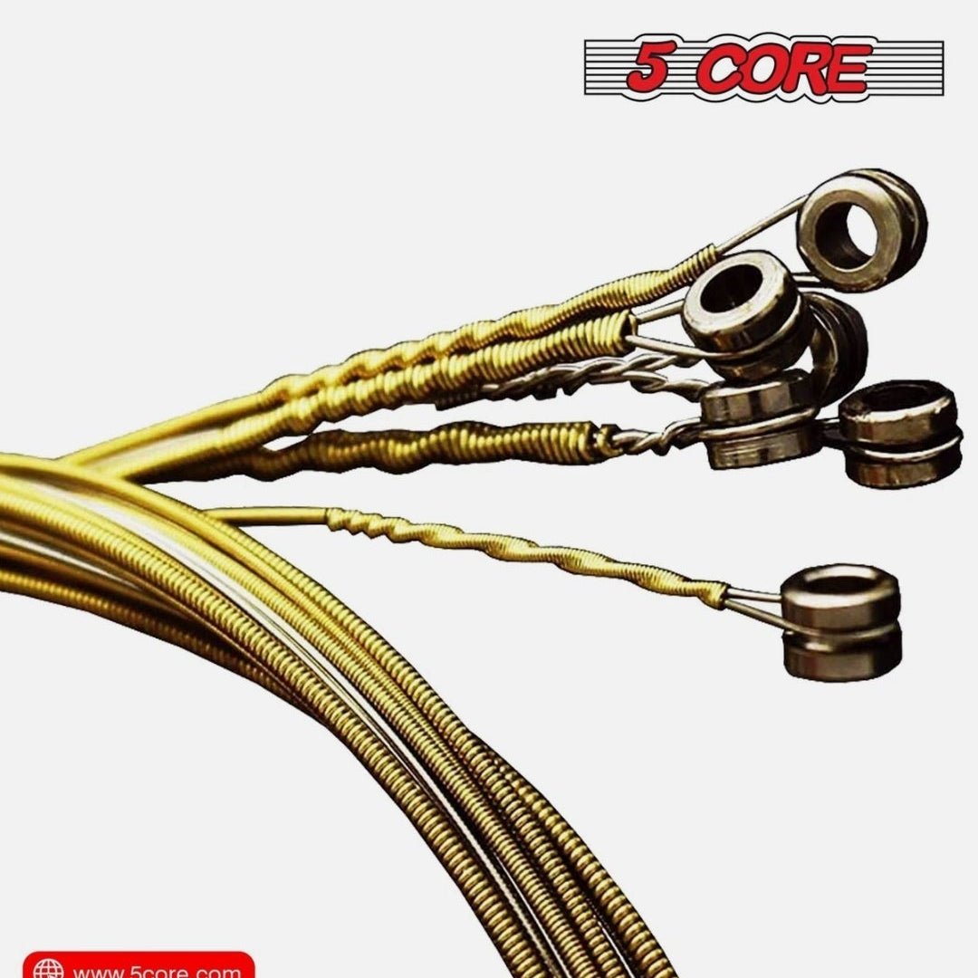 *5 Core Acoustic Guitar Strings Brass Heavy Duty Extra Light (.010–.048) High Carbon Steel Core Bright & Powerful Tone 6 String Set for All Acoustic Guitars - GS AC MindFreakArtistry