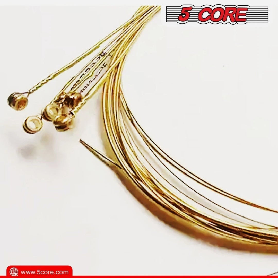 *5 Core Acoustic Guitar Strings Brass Heavy Duty Extra Light (.010–.048) High Carbon Steel Core Bright & Powerful Tone 6 String Set for All Acoustic Guitars - GS AC MindFreakArtistry