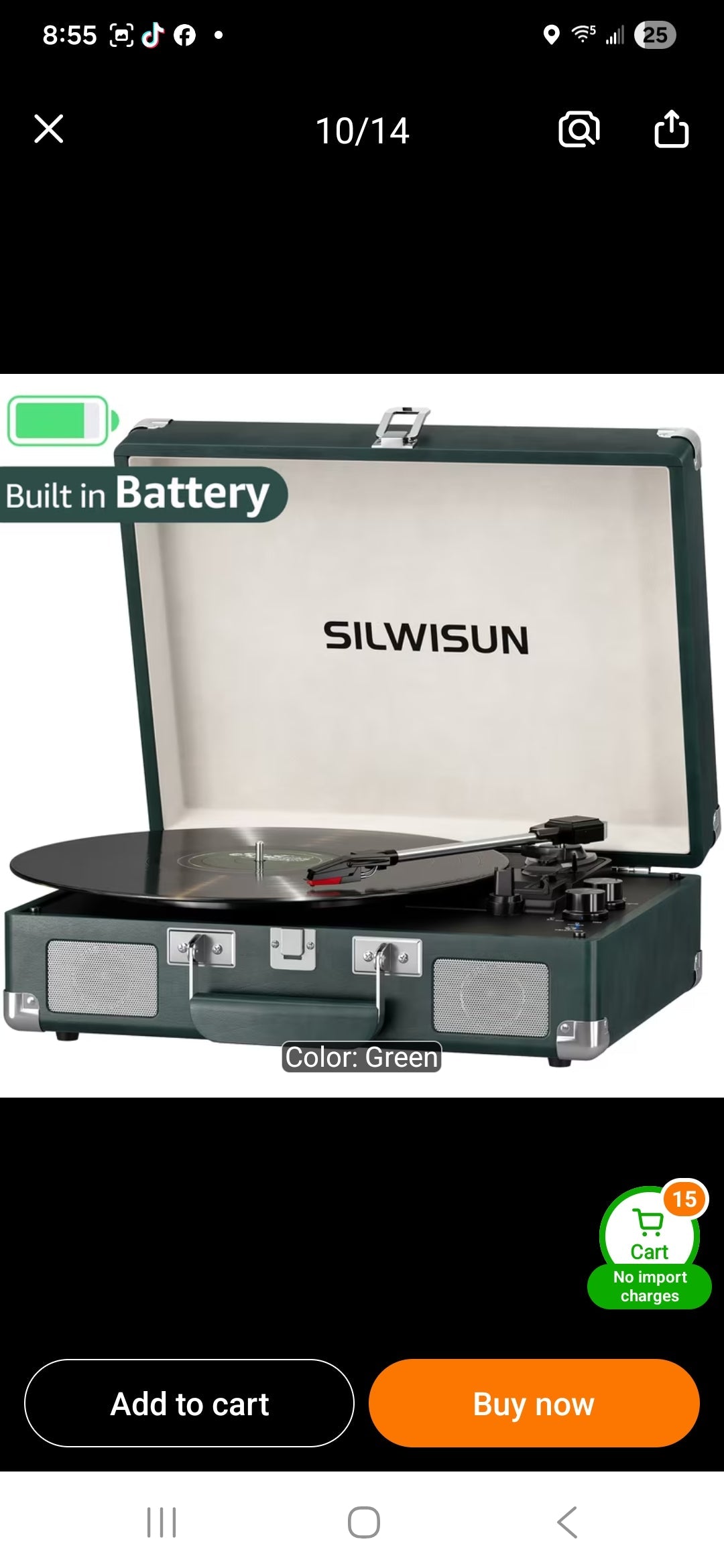 SILWISUN Vinyl Record Player - Portable Green MindFreakArtistry
