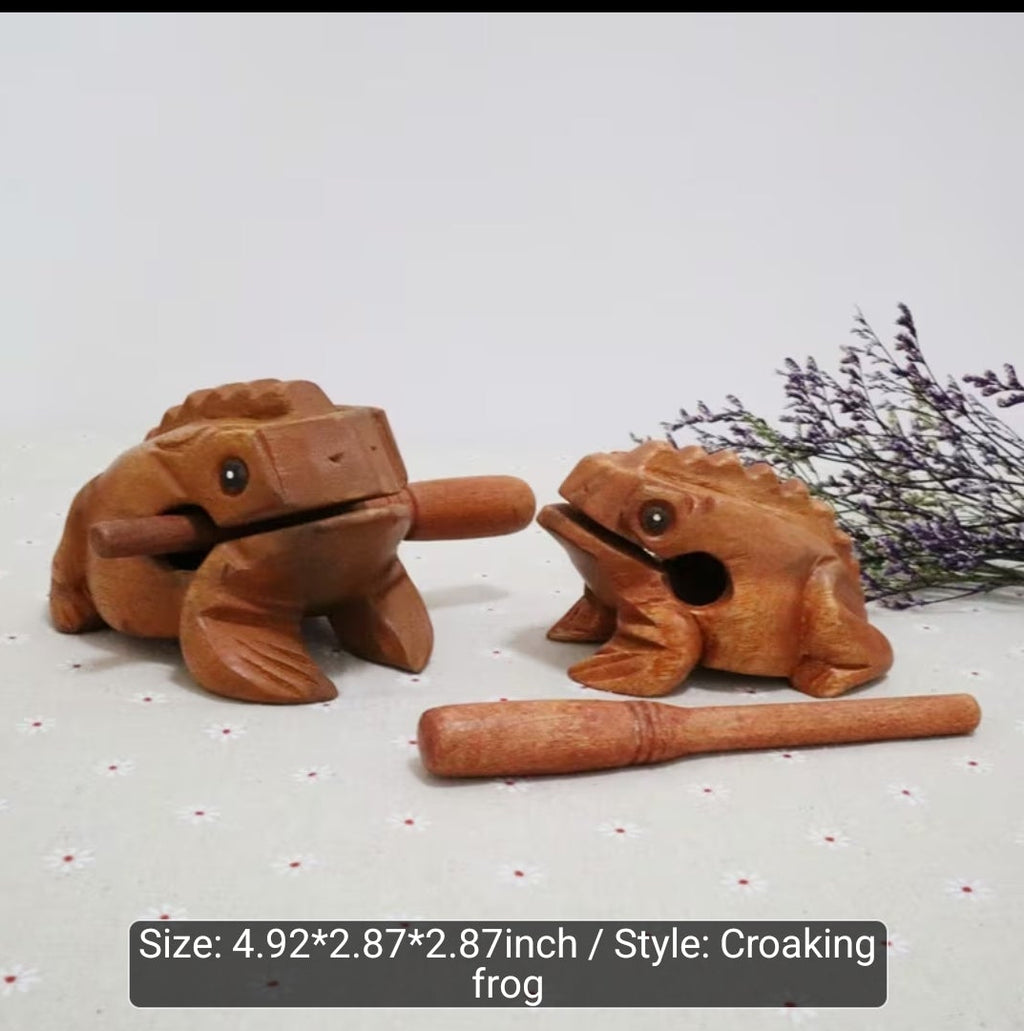 African Wooden Frog Percussion Instrument MindFreakArtistry