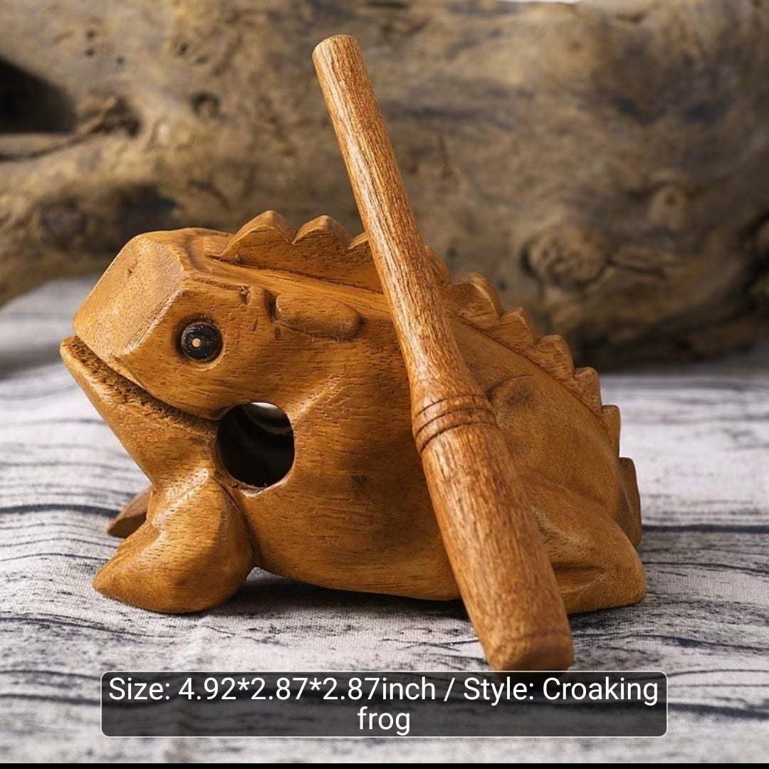 African Wooden Frog Percussion Instrument MindFreakArtistry