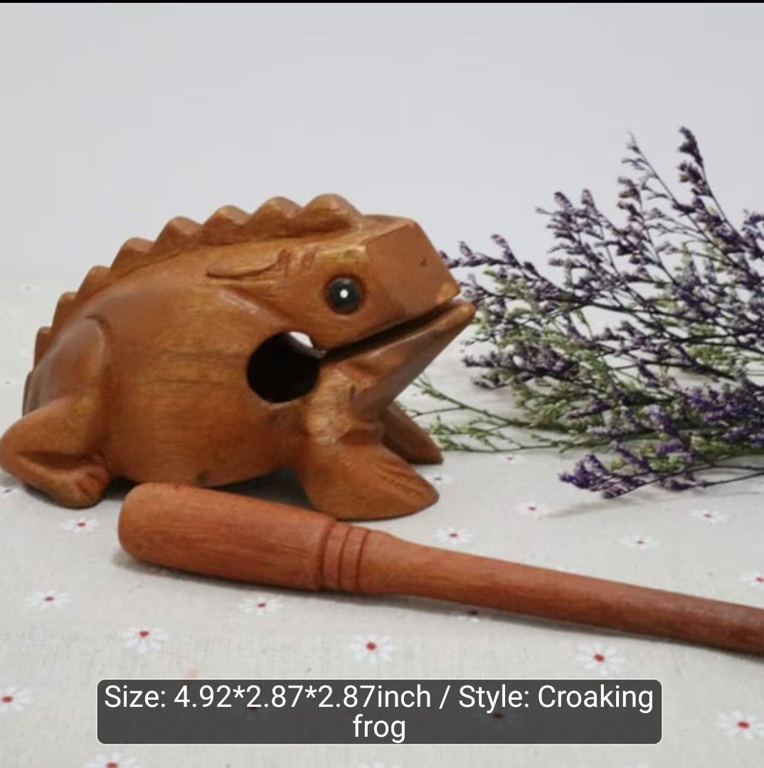 African Wooden Frog Percussion Instrument MindFreakArtistry