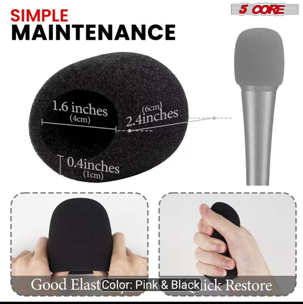 5Core Microphone Covers - 2pc - set of two - black and blue