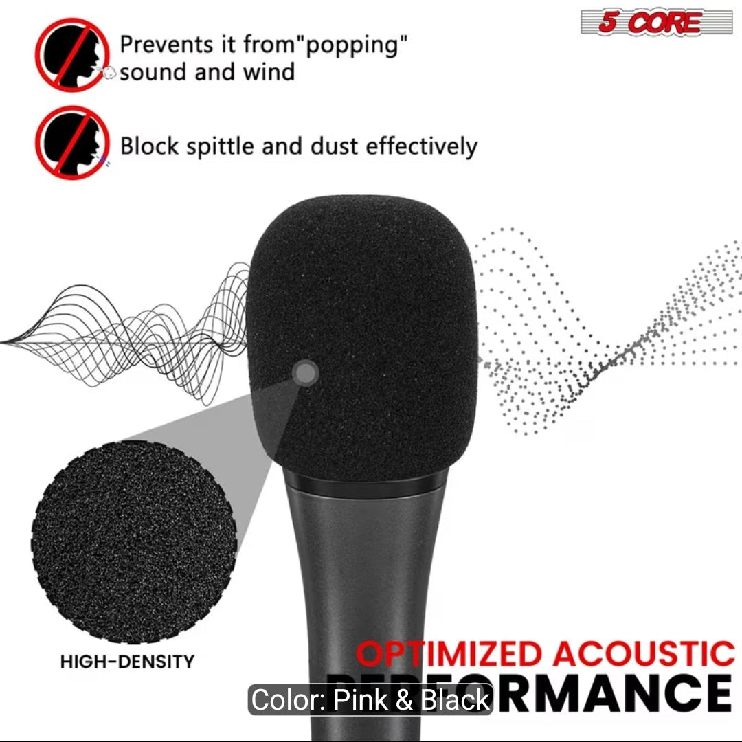 5Core Microphone Covers - 2pc - set of two - black and blue