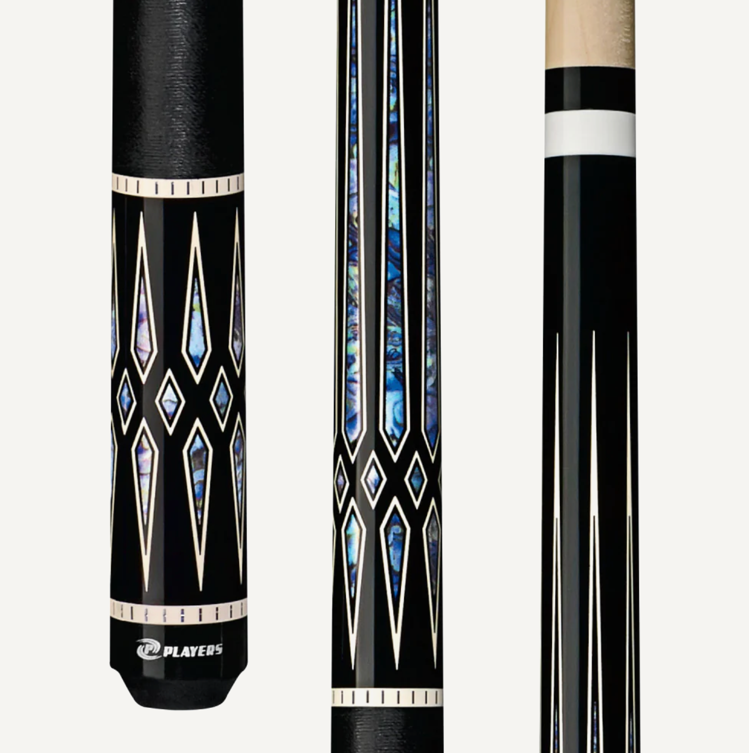 Players Black With Blue Recon Cue With Black Linen Wrap C.P.Dean Company