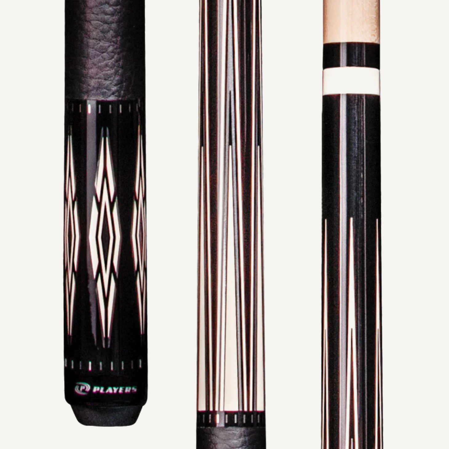 Players Black & Ivory Cue With Leatherette Wrap C.P.Dean Company