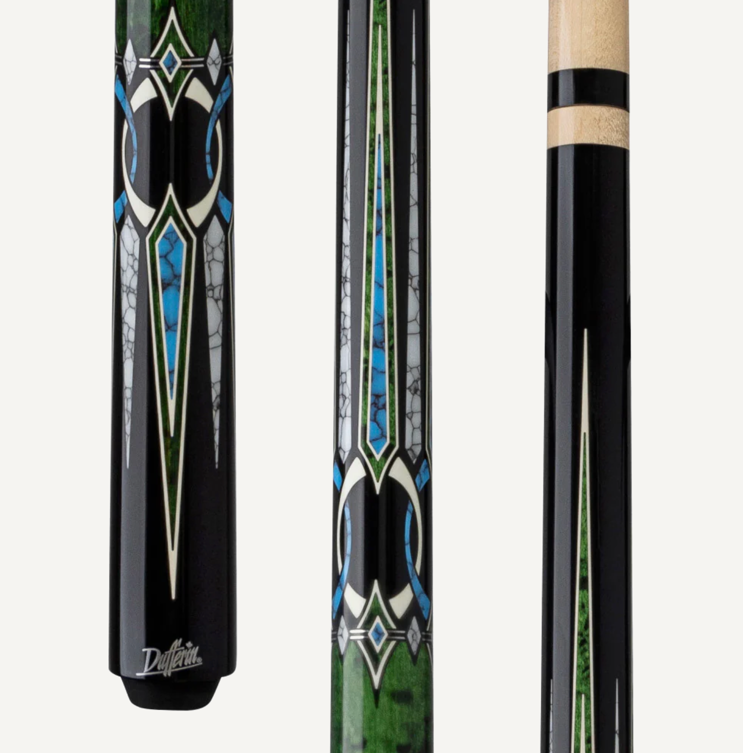 Dufferin Green Stain Curly & Blue Recon Wrapless Cue C.P.Dean Company