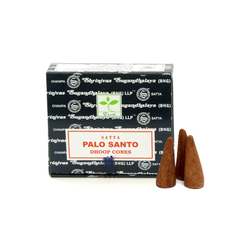 Satya Palo Santo Incense (Dhoop) Cones - 12 Cones Pack Auric Blends