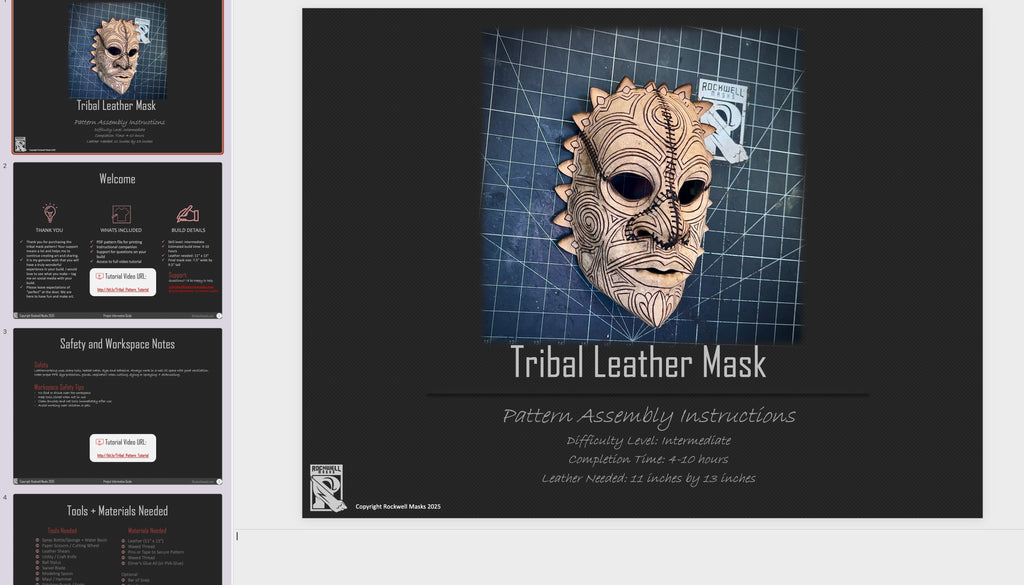 Leather Tribal Mask Printable Pattern Bundle — Intermediate + Advanced Rockwell Masks