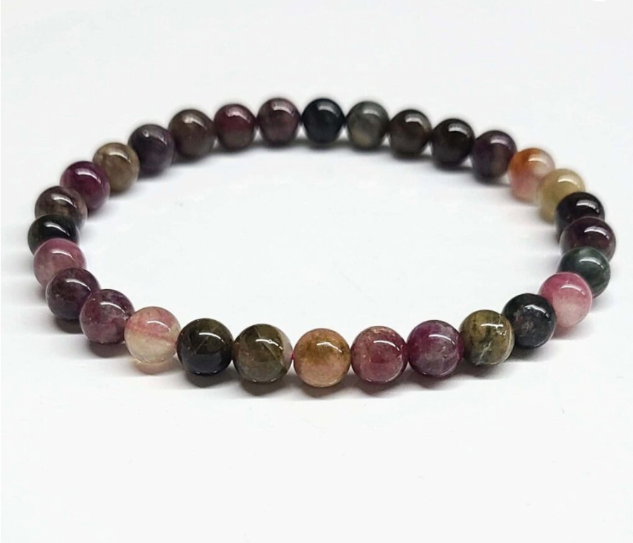 Multi-Tourmaline Round Bead Bracelet - Lightness of Being Sacred Crystals