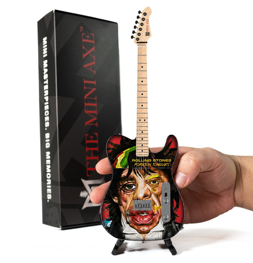 The Rolling Stones "Foreign Tongues" Collectible Miniature Guitar The Mini Axe