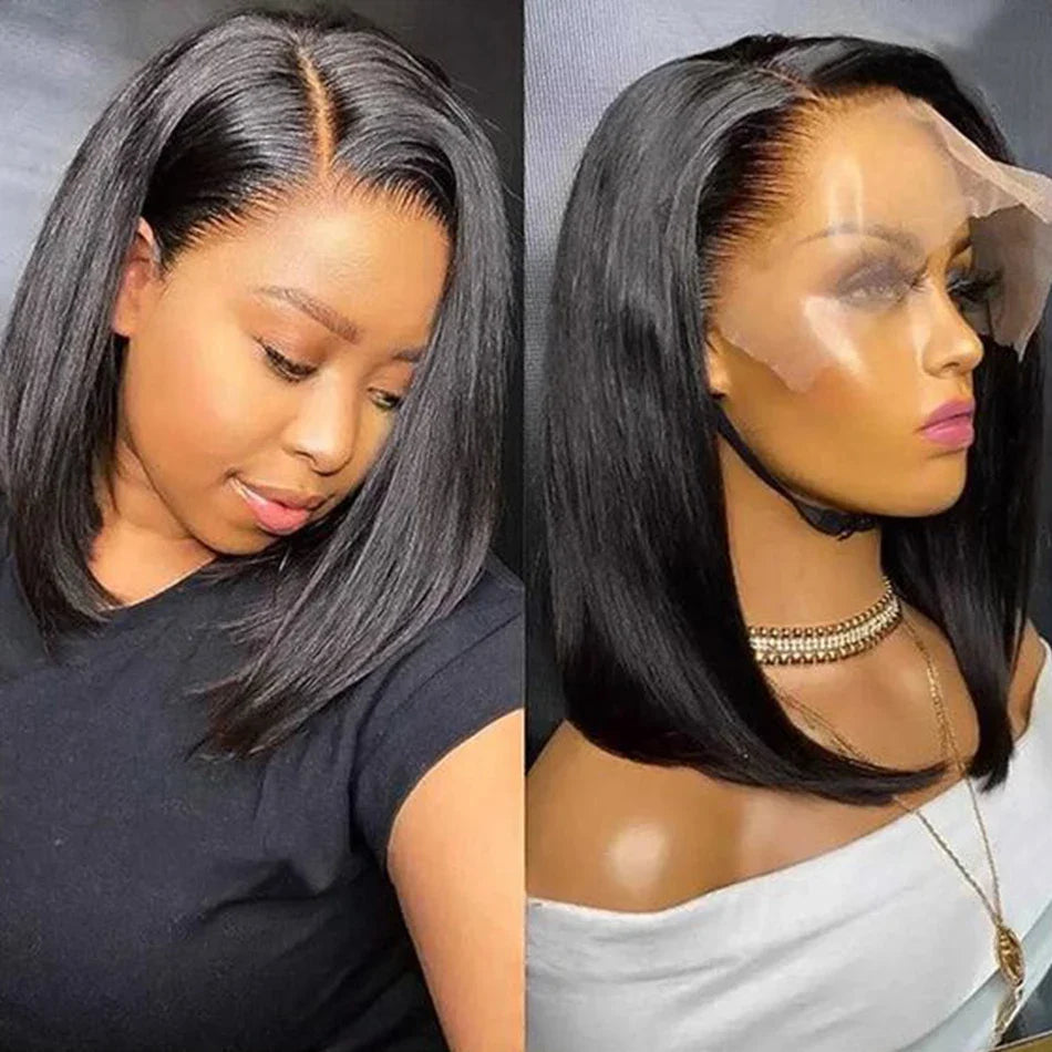 Bob Wig Brazilian Hair Lace Front Human Hair Wigs Short Bob Wig Pre Plucked Natural Color 4x4 Lace Part Lace Wigs For Women T&L Fashions Boutique