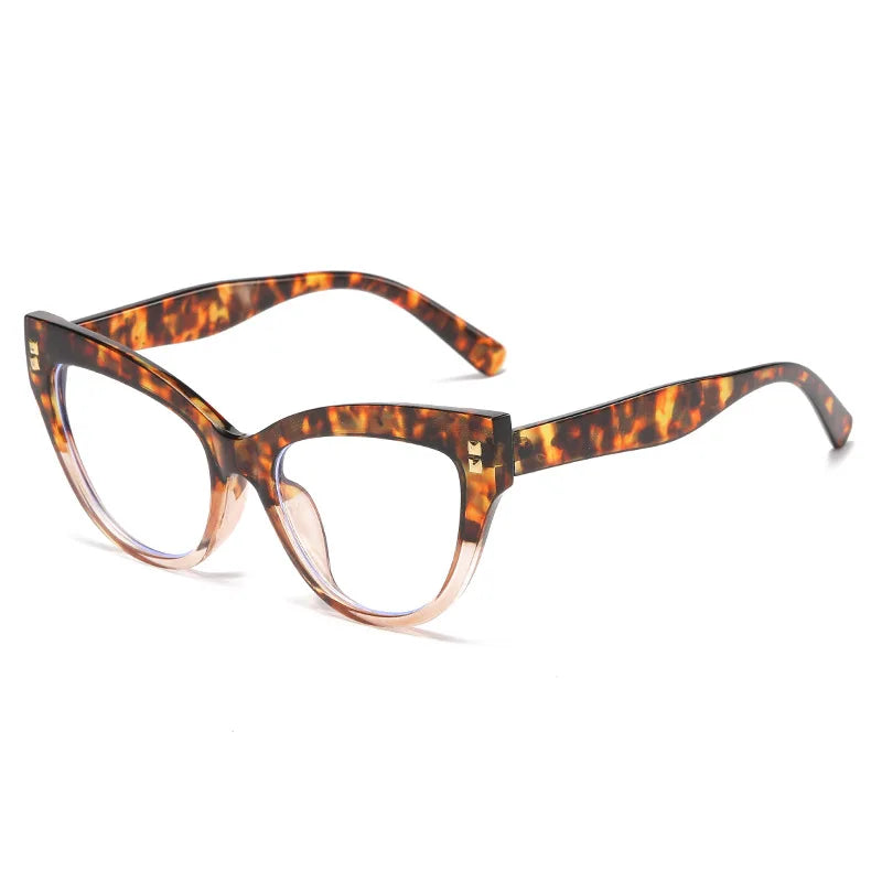 Anti Blue Light Optical Cat Eye Glasses Women Vintage Brand Designer Myopia Prescription Sexy Ladies Rivet Eye Glasses Frame T&L Fashions Boutique