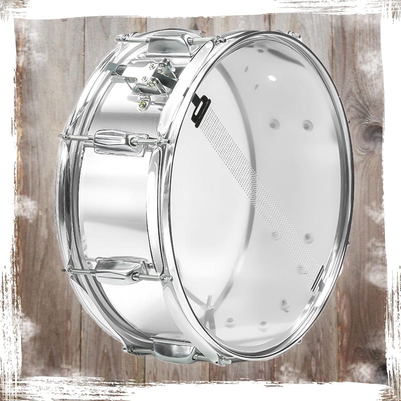 Metal Snare Drum by GRIFFIN | 14" x 5.5" inch Steel Chrome Shell | 8 Tuning Lugs & Snare Throw Off Strainer Set | Musical Instrument Kit & Drummers Key | Marching Percussion Hardware & Drum White Head GeekStands.com