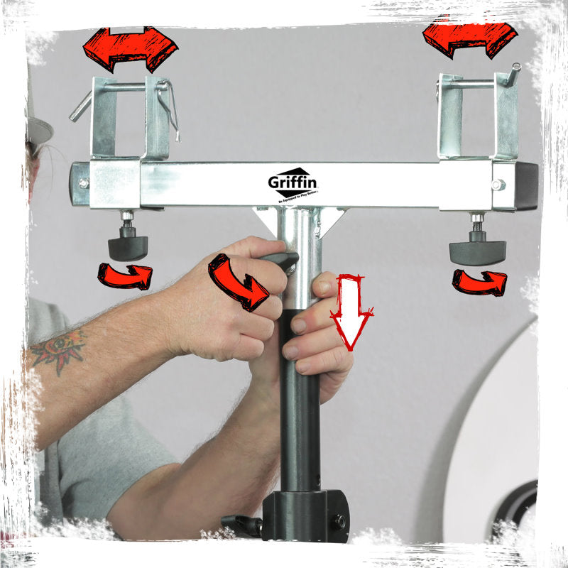 Light Trussing Stands by GRIFFIN - T Adapter DJ Booth Kit & Truss System for Lighting Cans & Speakers - Pro-Audio Stage Platform Hardware Mounting Kit GeekStands.com