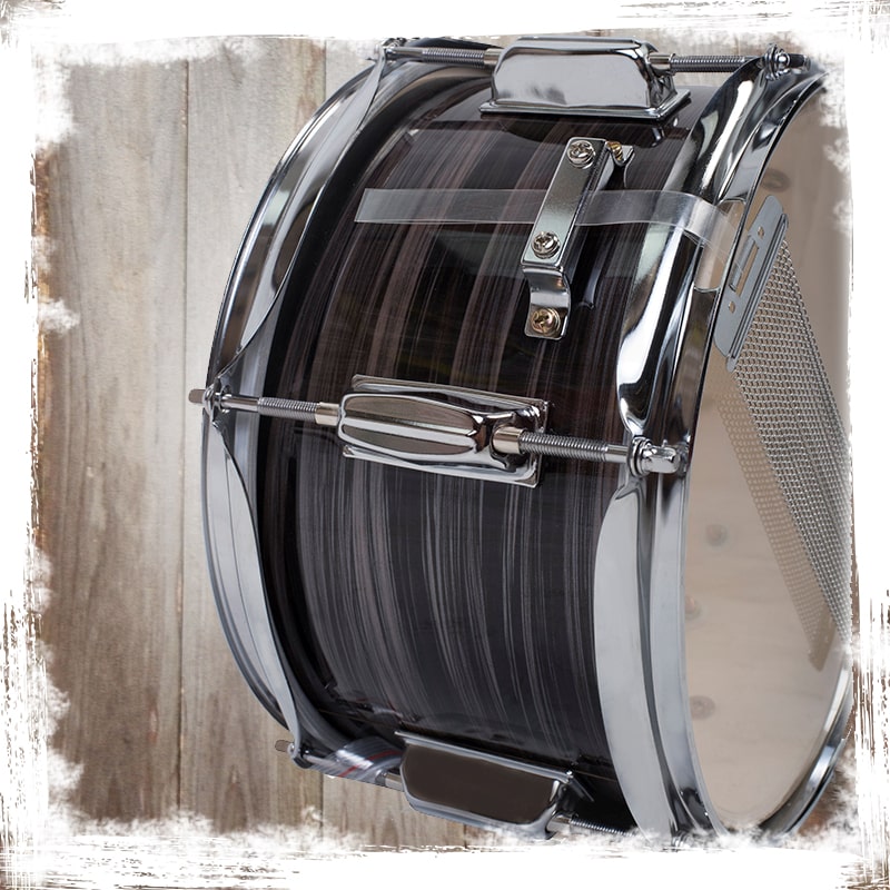 Popcorn Snare Drum by GRIFFIN | Firecracker Acoustic 10" x 6" Poplar Shell with Zebra Wood PVC | Soprano Mini Concert Marching Percussion Musical Instrument with Snare Throw Off, Drummers Key & Head GeekStands.com
