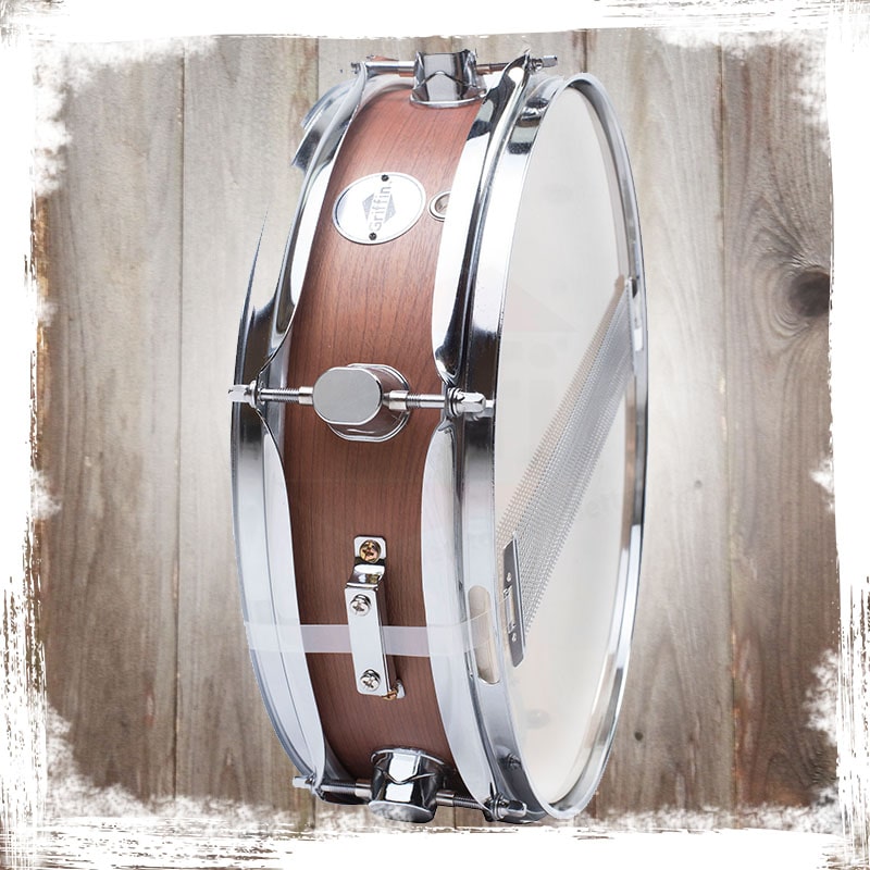 Piccolo Snare Drum 13" x 3.5" by GRIFFIN | 100% Poplar Wood Shell with Flat Hickory Finish & Coated Drum Head | Drummers Acoustic Marching Kit Percussion Instrument with Snare Strainer Throw Off Set GeekStands.com