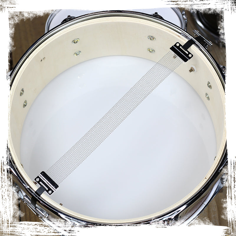 GRIFFIN Snare Drum - Poplar Wood Shell 14" x 5.5" with Black PVC & Coated Head - Acoustic Marching Percussion Musical Instrument Set with Drummers Key GeekStands.com