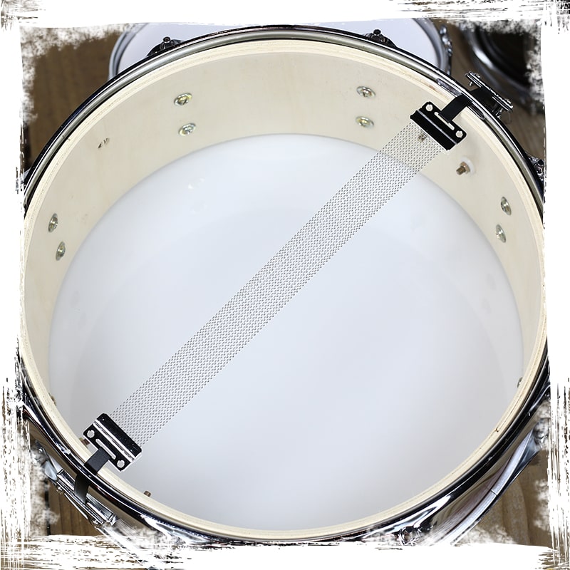 Deluxe Snare Drum by GRIFFIN | 14" x 5.5" Poplar Wood Shell with Zebra PVC Glossy Finish | Percussion Musical Instrument with Drummers Key for Students & Professionals | 8 Tuning Lugs & Snare Strainer GeekStands.com