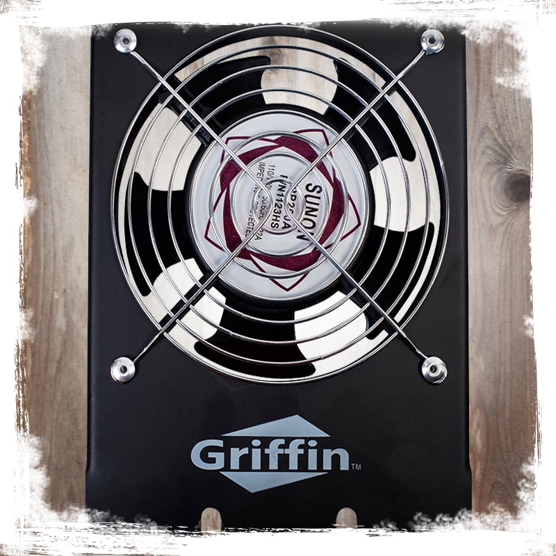 4 PACK - GRIFFIN Rackmount  Exhaust Fan | 3U Ultra-Quiet Triple Cooling Fans, Keep Studio Audio Equipment Gear Cool | Rack Mount on Network IT System Server Rails | Temperature Control Panel Cabinet GeekStands.com