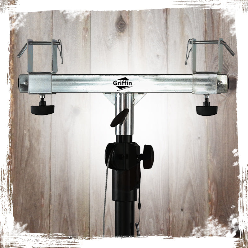 GRIFFIN T Bar Adapters for Lighting Truss Stands (2)- Triangle or Square Trussing Bracket Mounts for Light Cans & DJ Booth Kit, Pro-Audio Stage Gear GeekStands.com