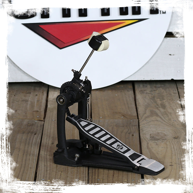 Single Kick Bass Drum Pedal by GRIFFIN - Deluxe Double Chain Foot Percussion Hardware for Intense Play - 4 Sided Beater & Adjustable Power Cam System GeekStands.com