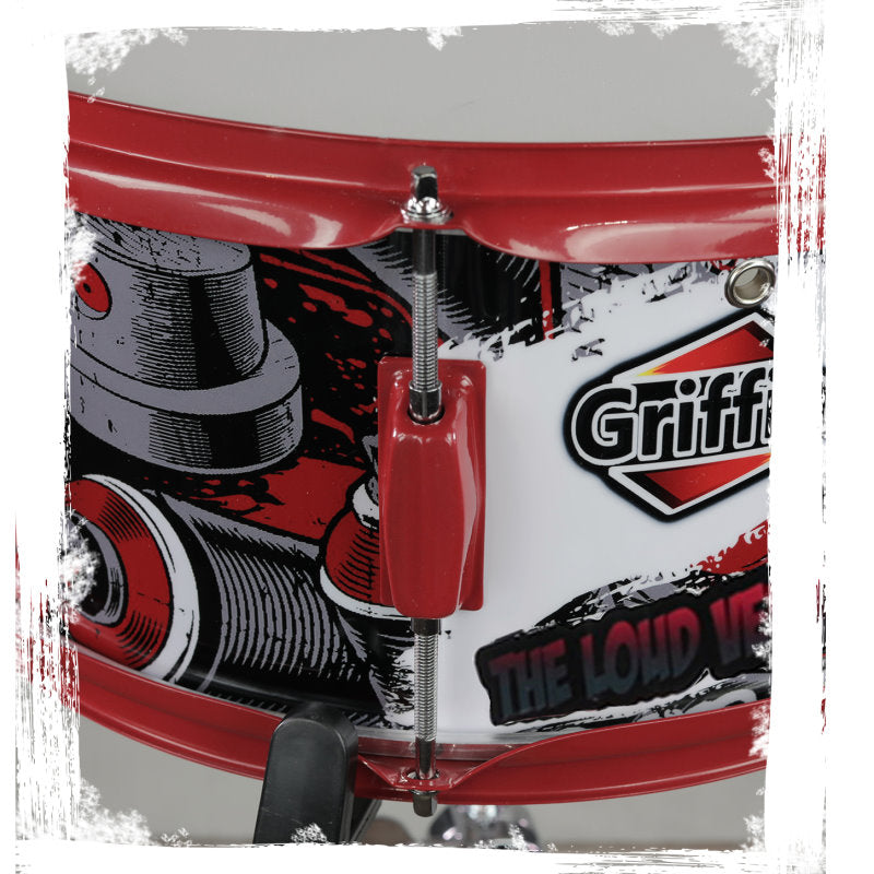 Snare Drum by GRIFFIN | Birch Wood Shell 14"x6.5" with Custom Graphic Wrap (Limited Edition) | Percussion Acoustic Musical Instrument Kit & Drummers Key | 8 Metal Lugs, Head Set & Strainer Throw Off GeekStands.com