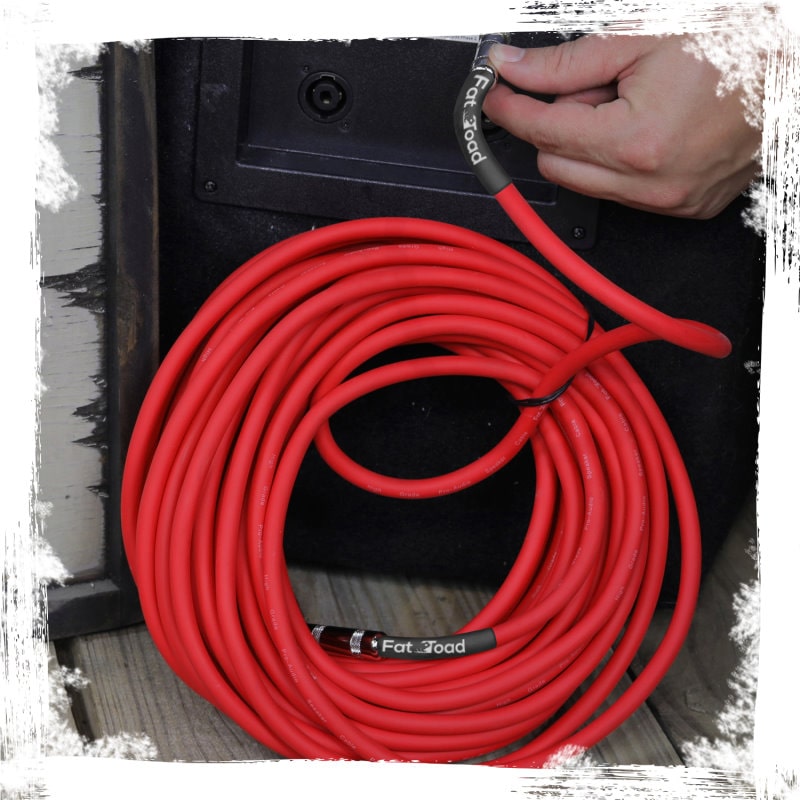 1/4" to 1/4 Speaker Cable by FAT TOAD | 50ft Professional Pro Audio Red DJ Speaker PA Patch Cord Quarter inch Male Jack | 12 AWG Gauge Wire for Impeccable Studio Recording & Stage Performance AMP Gear GeekStands.com