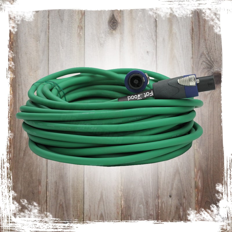 Speakon to Speakon Cables (2 Pack) by FAT TOAD - 50ft Professional Pro Audio Green Speaker PA Cord with Twist Lock Connector - 12 AWG Wire for Studio GeekStands.com