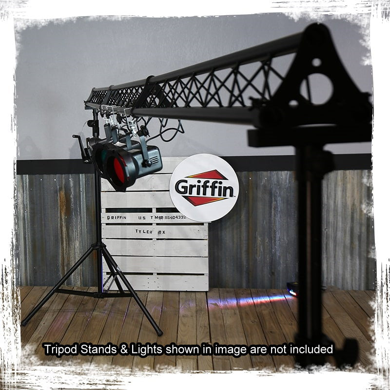 DJ Triangle Truss Extension Lighting System by GRIFFIN | Mounts on your Speaker Stands | Trussing Stage Kit for Smoke Machines & Dance Can Lights | C Clamps Mounting Brackets & Platform Hardware Set GeekStands.com