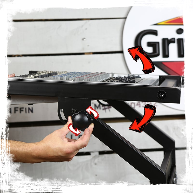 Rack Mount Rolling Stand & Adjustable Mixer Platform Rails by GRIFFIN - 19U Cart Holder for Music Studio Booth Pro Audio Recording Cabinet Equipment GeekStands.com