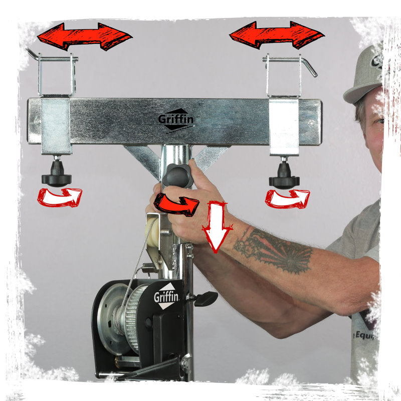 GRIFFIN Crank Lighting Truss Stands - T Adapter Bar & DJ Booth Trussing System for Light Cans & Speakers - Pro-Audio Stage Platform Hardware Package GeekStands.com