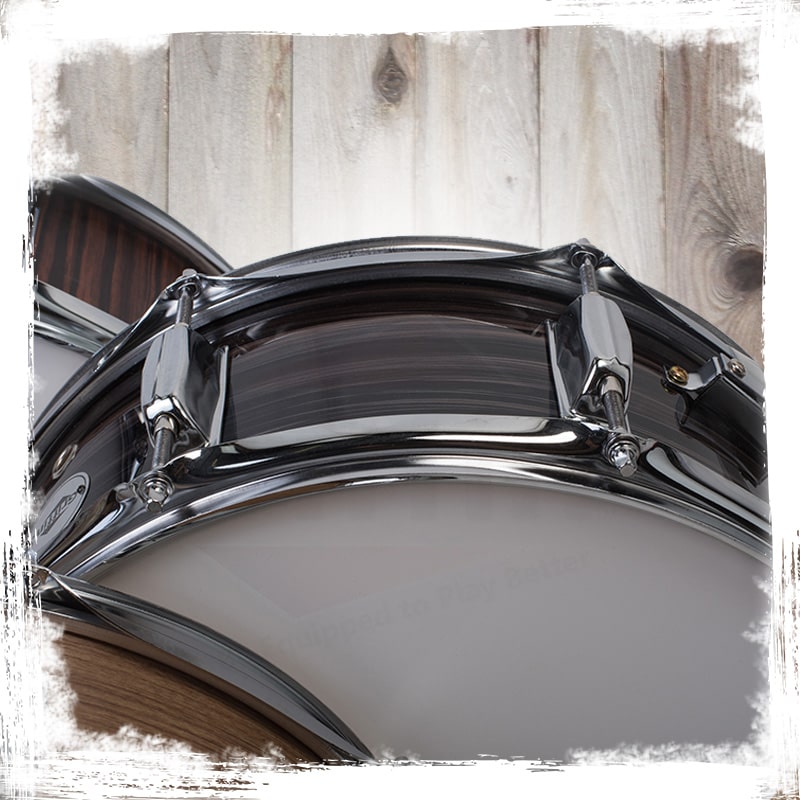 Deluxe Snare Drum by GRIFFIN | 14" x 5.5" Poplar Wood Shell with Zebra PVC Glossy Finish | Percussion Musical Instrument with Drummers Key for Students & Professionals | 8 Tuning Lugs & Snare Strainer GeekStands.com