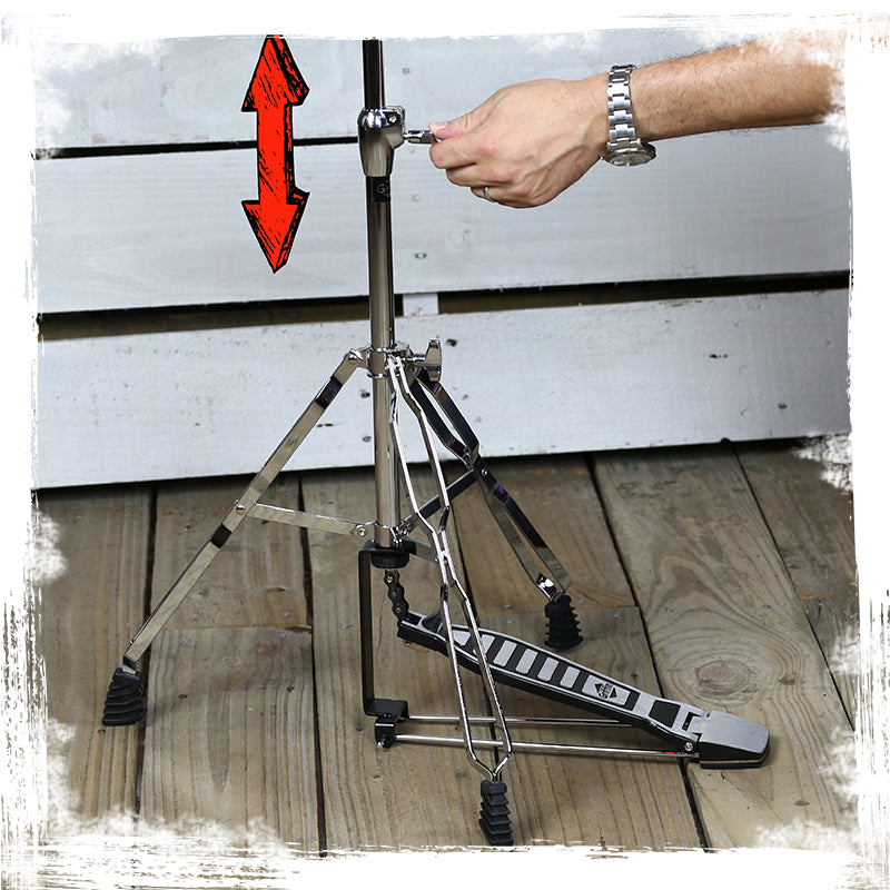Hi-Hat Stand by GRIFFIN - Deluxe Hi Hat Cymbal Pedal With Drum Key - HiHat Mount with Chrome Double Braced Hardware Accessory Set - Adjustable Holder GeekStands.com