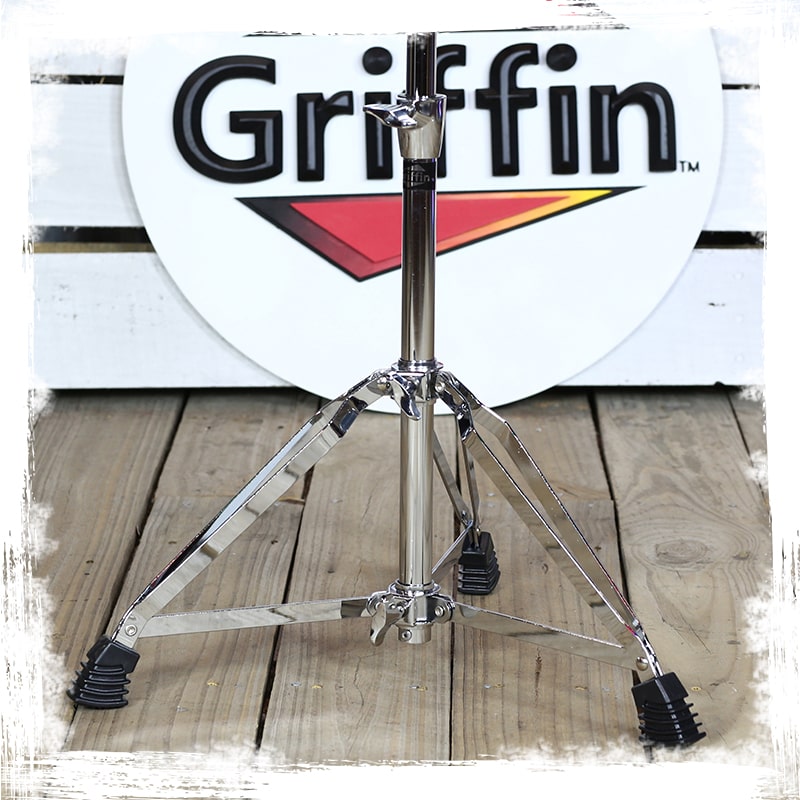 GRIFFIN Concert Stand-Up Snare Drum Stands (2-Pack) - Tall Adjustable Chrome Stand for Practice Pads & Drums - Extended-Height Hardware Mount Holder with Basket Clamp GeekStands.com