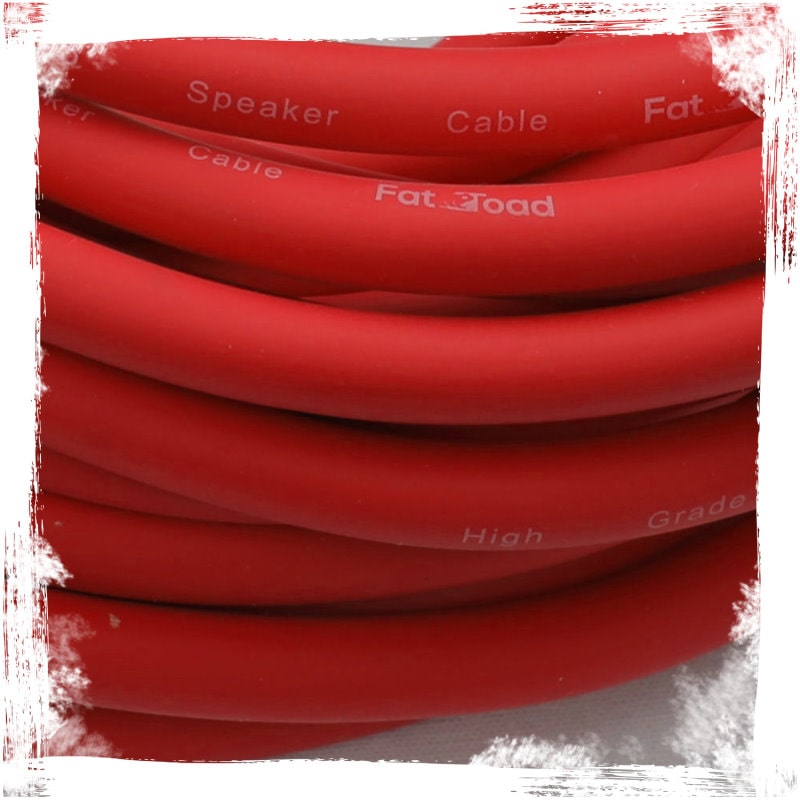1/4" to 1/4 Speaker Cable by FAT TOAD - 50ft Professional Pro Audio Red DJ Speaker PA Patch Cord Quarter inch Male Jack - 12 AWG Gauge Wire for Studio GeekStands.com