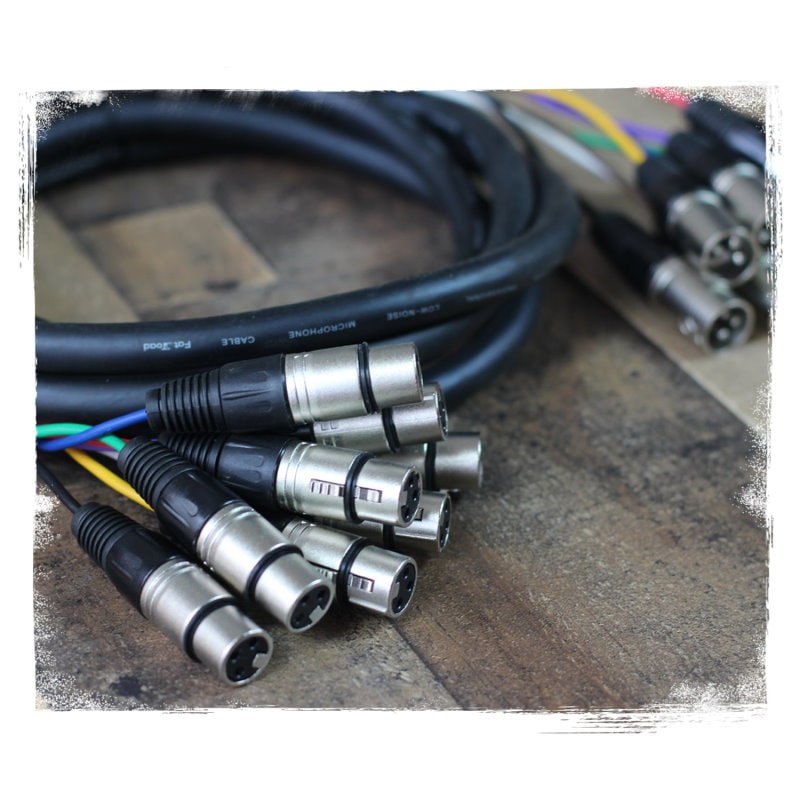 XLR Snake Cable 8-Channel 10ft (2-Pack) by FAT TOAD - Pro-Audio Shielded 3-Pin Balanced Patch Cables for Studio Stage, Live Sound & DJ Mixer GeekStands.com