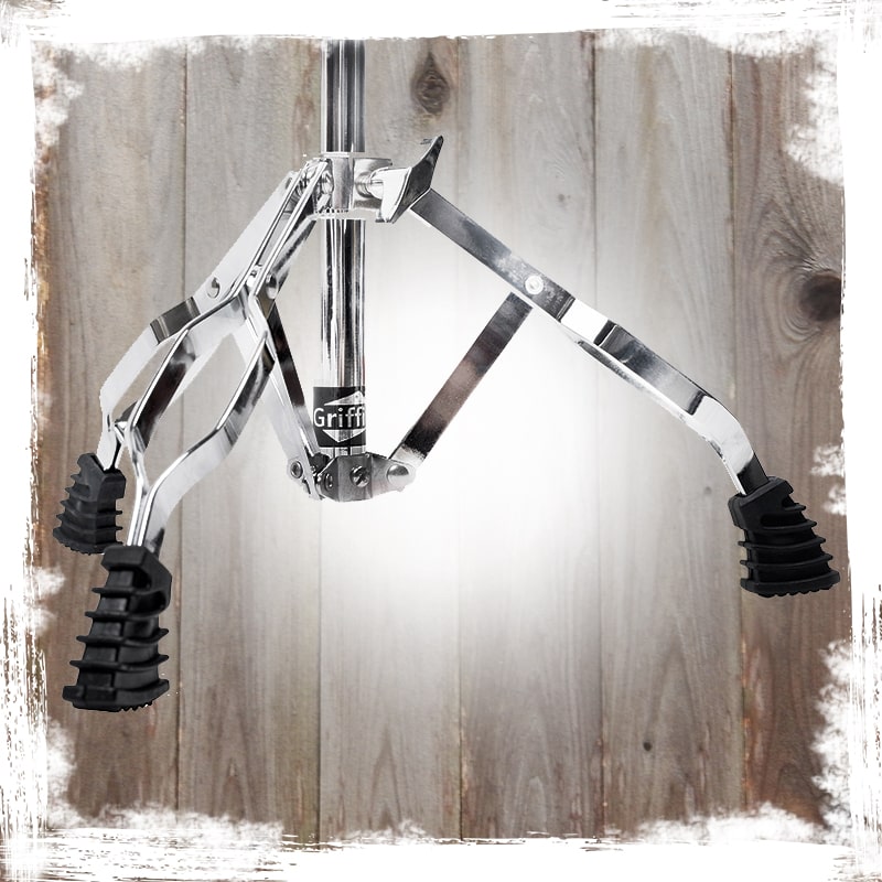 2-PACK Snare Drum Stand by GRIFFIN | Chrome Double Braced, Light Weight Mount for Standard Snares, Tom Drums & Practice Pad | Slip-Proof Gear Tilter & Clamp Style Basket Holder Percussion Hardware Kit GeekStands.com