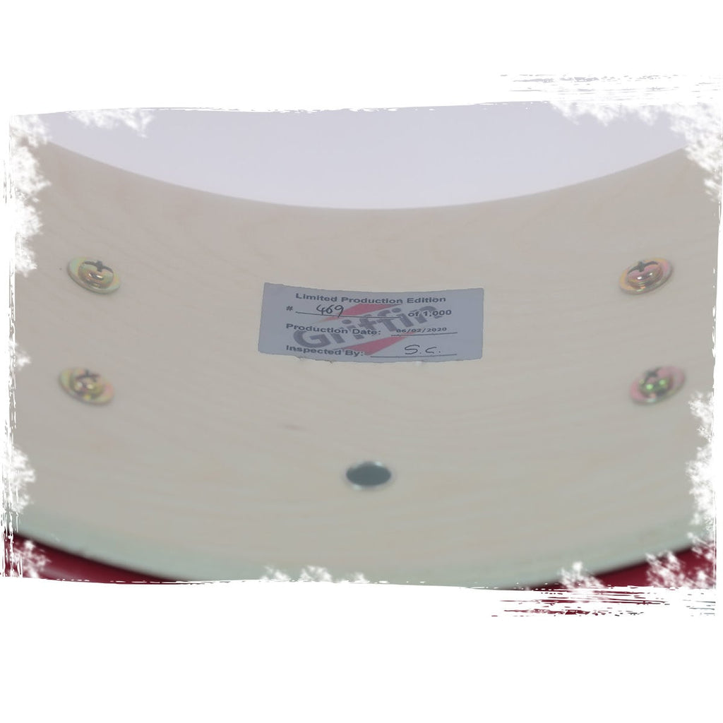 GRIFFIN Snare Drum Birch Wood Shell 14 X 6.5 Inch | Oversize 2.5" Large Vents & Custom Graphic Wrap (Limited Edition) | Red Hardware & Marching Drummers Key for Students & Pros | 8 Metal Tuning Lugs GeekStands.com