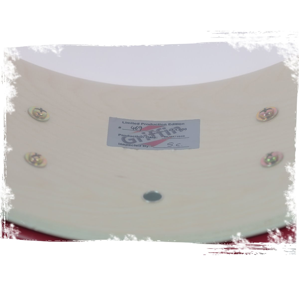 GRIFFIN Snare Drum Birch Wood Shell 14 X 6.5 Inch | Oversize 2.5" Large Vents & Custom Graphic Wrap (Limited Edition) | Red Hardware & Marching Drummers Key for Students & Pros | 8 Metal Tuning Lugs GeekStands.com
