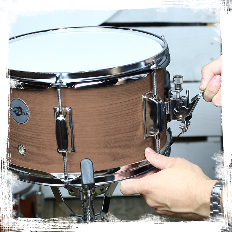 Popcorn Soprano Snare Drum by GRIFFIN - Acoustic Firecracker 10"x6" Poplar Wood Shell with Oakwood PVC - Mini Concert Marching Percussion Instrument GeekStands.com