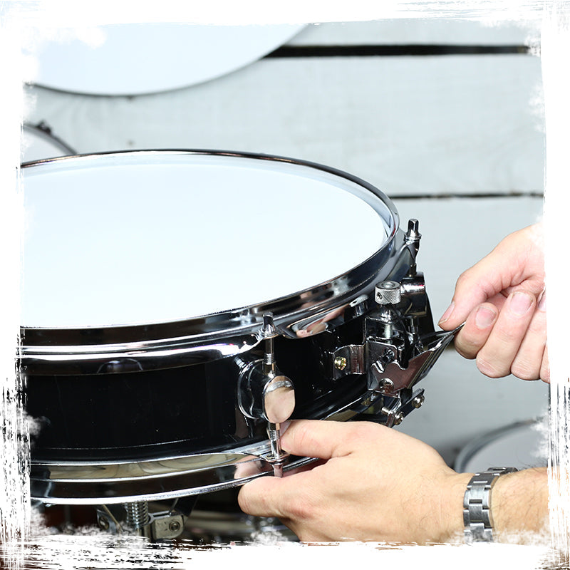 Piccolo Snare Drum 13" x 3.5" by GRIFFIN - 100% Poplar Wood Shell with Black PVC & White Coated Drum Head - Drummers Acoustic Marching Kit Percussion GeekStands.com
