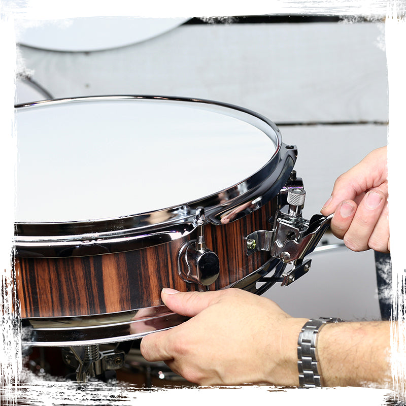 Piccolo Snare Drum 13" x 3.5" by GRIFFIN - 100% Poplar Wood Shell with Black Hickory Finish & Coated Drum Head - Drummers Deluxe Percussion GeekStands.com