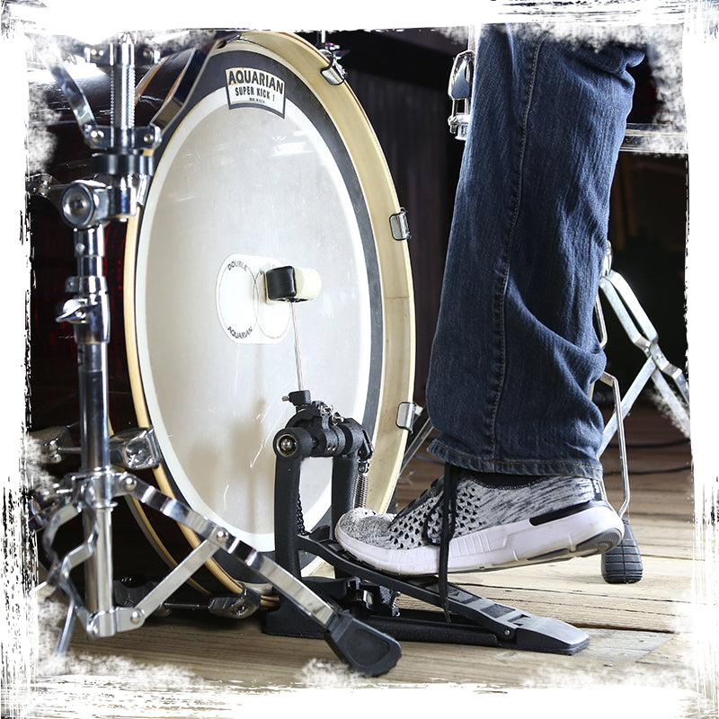 Single Kick Bass Drum Pedal by GRIFFIN - Deluxe Double Chain Foot Percussion Hardware for Intense Play - 4 Sided Beater & Adjustable Power Cam System GeekStands.com