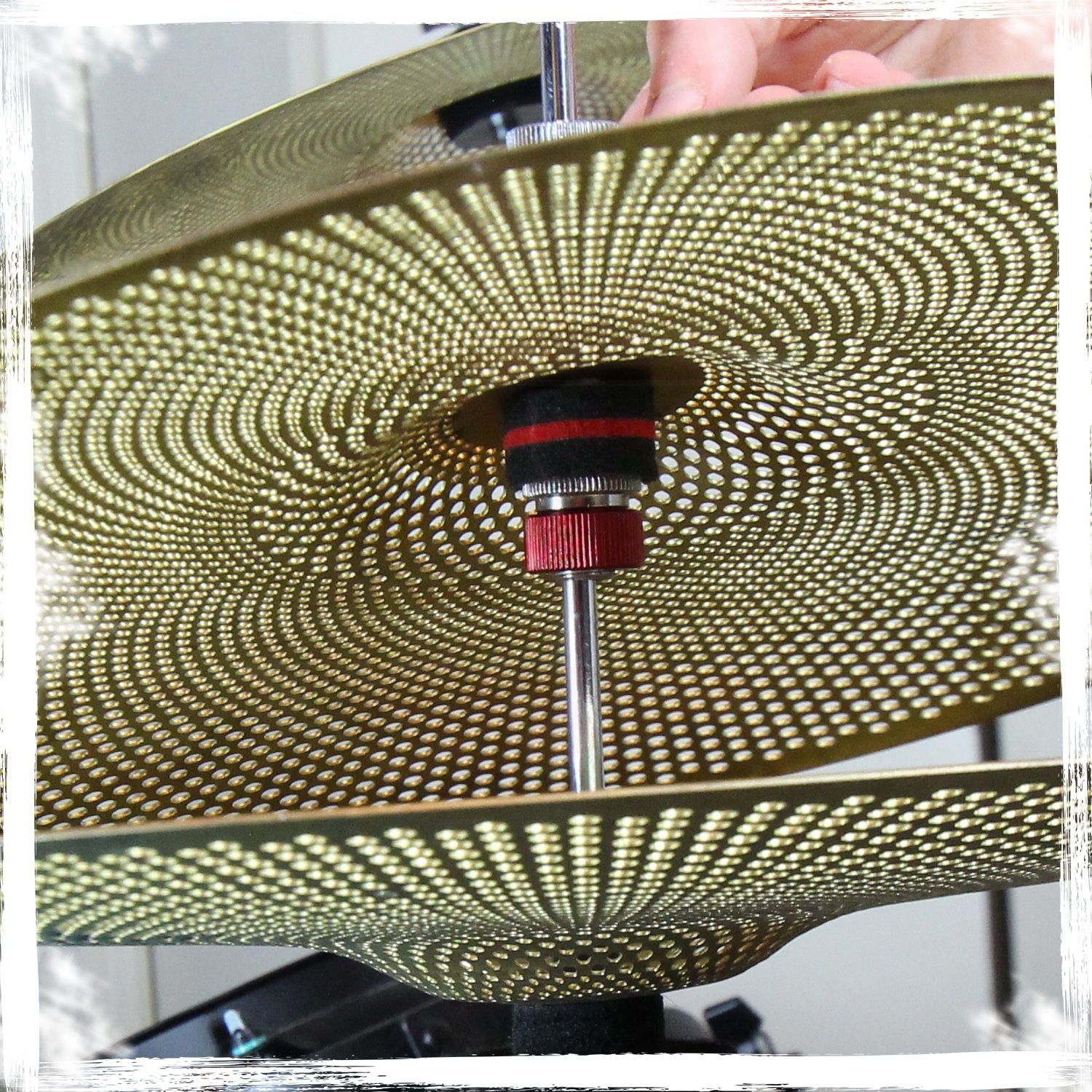 GRIFFIN Hi-Hat Clutch Mount Deluxe Version | Alloy Metal Speed Threads | Universal Holder to Fit Most Hi-Hat Cymbals,  Rods & Hihat Stands | Red locking Nut GeekStands.com