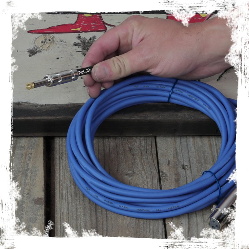 XLR Female to 1/4" Male Jack Microphone Cables (6 Pack) by FAT TOAD- 20ft Professional Pro Audio Mic Blue Cord Patch Lo-Z Connector, 24 Gauge Shielded GeekStands.com