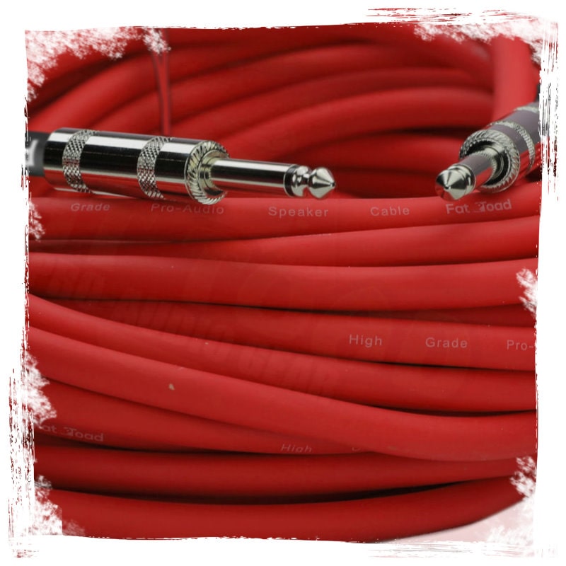 1/4" to 1/4 Speaker Cable by FAT TOAD | 50ft Professional Pro Audio Red DJ Speaker PA Patch Cord Quarter inch Male Jack | 12 AWG Gauge Wire for Impeccable Studio Recording & Stage Performance AMP Gear GeekStands.com