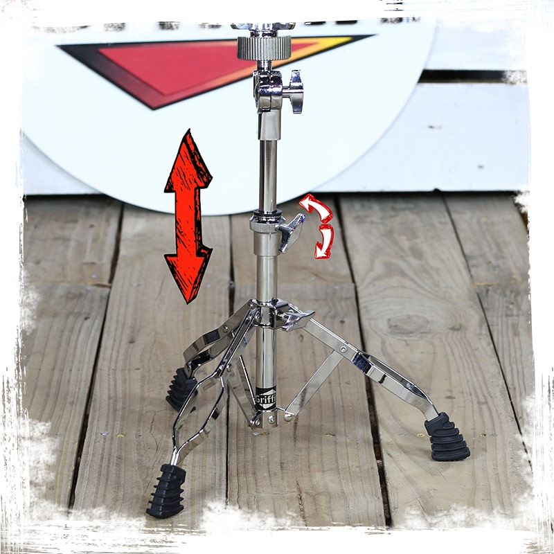 2-PACK Snare Drum Stand by GRIFFIN | Chrome Double Braced, Light Weight Mount for Standard Snares, Tom Drums & Practice Pad | Slip-Proof Gear Tilter & Clamp Style Basket Holder Percussion Hardware Kit GeekStands.com